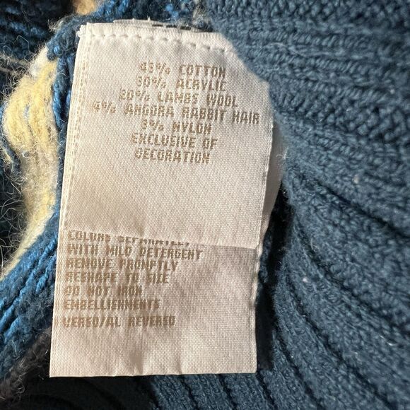 Vintage Tommy Hilfiger Knit Sweater Women’s Size L Blue Wool Angora Blend - Picture 7 of 13